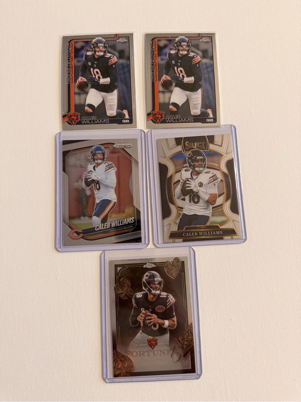 Caleb Williams Football Rookie Card Lot - Chicago Bears (Black, White)